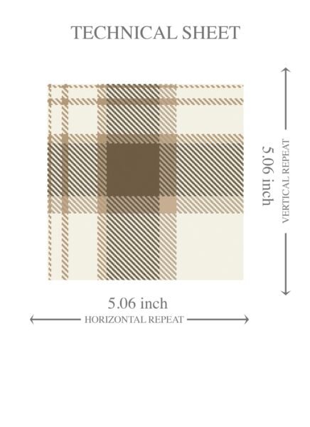 'Bordeaux' Neutral Geometric Plaid Checkered Wallpaper (Mocha Brown/ Beige/ Off-White) - Image 8