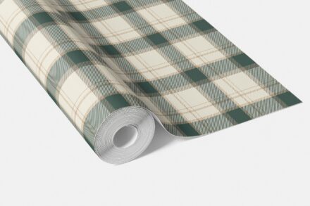 'Small Wonder' Geometric Plaid Checkered Wallpaper (Teal Green/ Beige/ Off-White) - Image 3