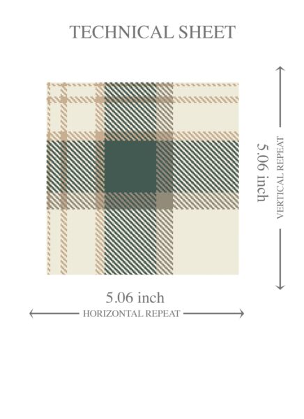 'Small Wonder' Geometric Plaid Checkered Wallpaper (Teal Green/ Beige/ Off-White) - Image 8