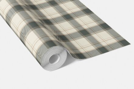 'Piqua' Neutral Geometric Plaid Checkered Wallpaper (Charcoal Black/ Off-White/ Beige) - Image 3