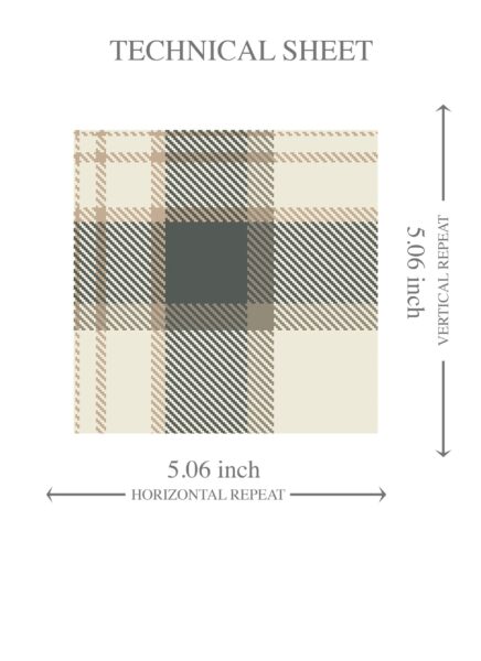 'Piqua' Neutral Geometric Plaid Checkered Wallpaper (Charcoal Black/ Off-White/ Beige) - Image 8