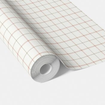 'Ironbark' Windowpane Checkered/ Plaid Wallpaper (Pink/ White/ Taupe)