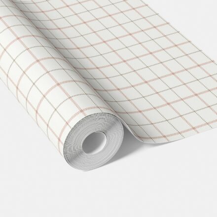 'Ironbark' Windowpane Checkered/ Plaid Wallpaper (Pink/ White/ Taupe)