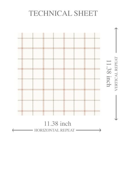 'Ironbark' Windowpane Checkered/ Plaid Wallpaper (Pink/ White/ Taupe) - Image 8
