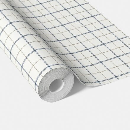 'Rock Way' Windowpane Checkered/ Plaid Wallpaper (Navy Blue/ White/ Taupe)