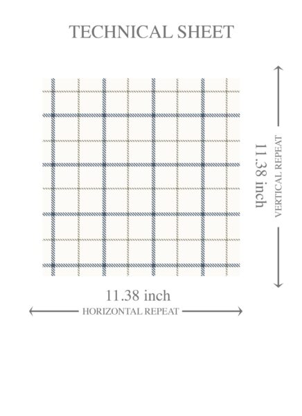'Rock Way' Windowpane Checkered/ Plaid Wallpaper (Navy Blue/ White/ Taupe) - Image 8