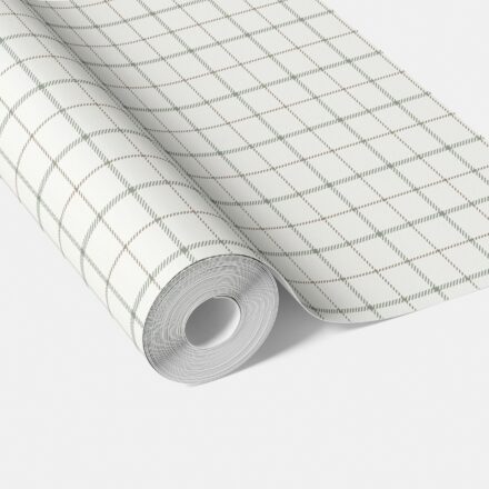 'Mascarpone' Windowpane Checkered/ Plaid Wallpaper Green/ White/ Taupe