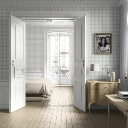 'Mascarpone' Windowpane Checkered/ Plaid Wallpaper Green/ White/ Taupe - Image 4