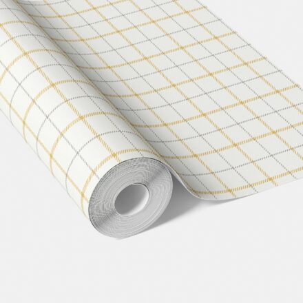 'Cloud Peak' Windowpane Checkered/ Plaid Wallpaper (Mustard Yellow/ White/ Taupe)