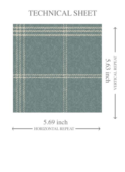 'Empire City' Geometric Plaid Checkered Wallpaper (Teal Blue/ Gray) - Image 8