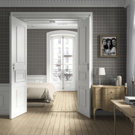 'Hobart' Neutral Geometric Plaid Checkered Wallpaper (Gray) - Image 4