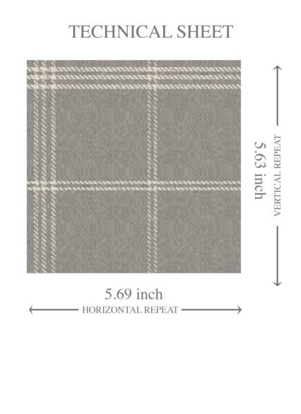 'Hobart' Neutral Geometric Plaid Checkered Wallpaper (Gray) - Image 8