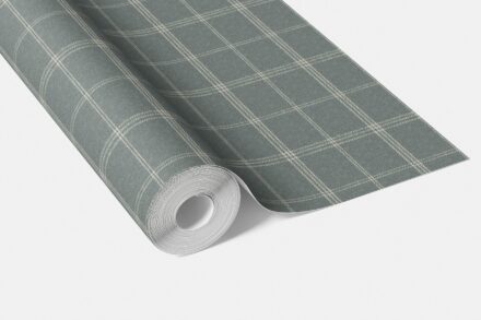'Newbury Port' Geometric Plaid Checkered Wallpaper (Blue-Gray) - Image 3