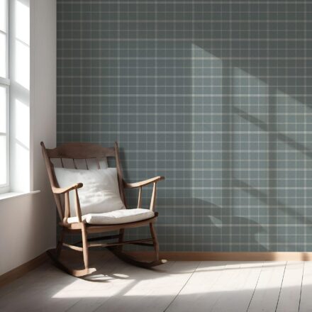 'Newbury Port' Geometric Plaid Checkered Wallpaper (Blue-Gray) - Image 5