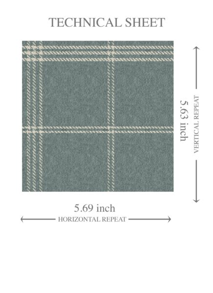 'Newbury Port' Geometric Plaid Checkered Wallpaper (Blue-Gray) - Image 8