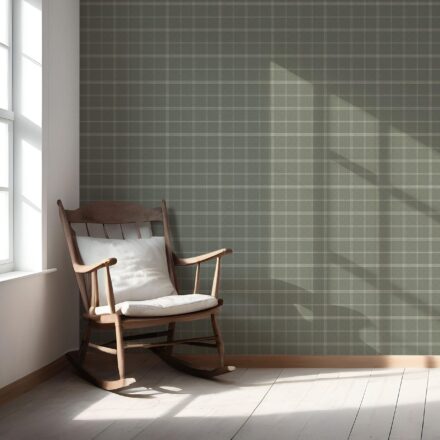 'Lapis Vibe' Geometric Plaid Checkered Wallpaper (Olive Green) - Image 5