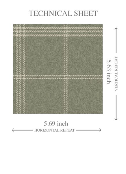 'Lapis Vibe' Geometric Plaid Checkered Wallpaper (Olive Green) - Image 8
