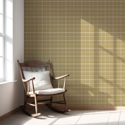 'Tortuga' Geometric Plaid Checkered Wallpaper (Mustard Yellow) - Image 5