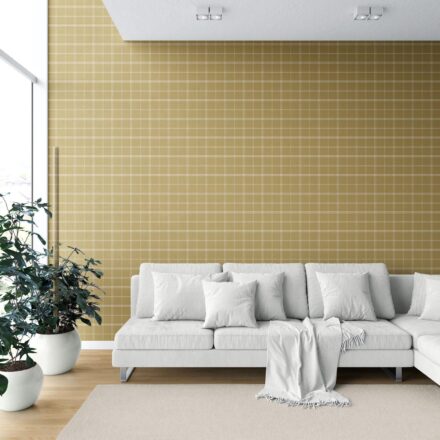 'Tortuga' Geometric Plaid Checkered Wallpaper (Mustard Yellow) - Image 6