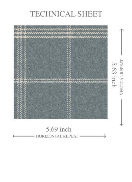 'Rolling Waves' Neutral Geometric Plaid Checkered Wallpaper (Slate Blue) - Image 8
