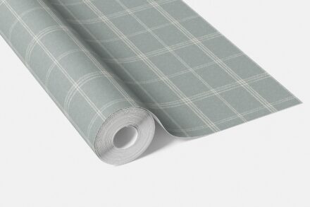 'Morden' Geometric Plaid Checkered Wallpaper (Duck Egg Blue) - Image 3