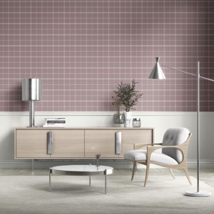 'Star Balsam' Geometric Plaid Checkered Wallpaper (Mauve/ Muted Pink) - Image 2