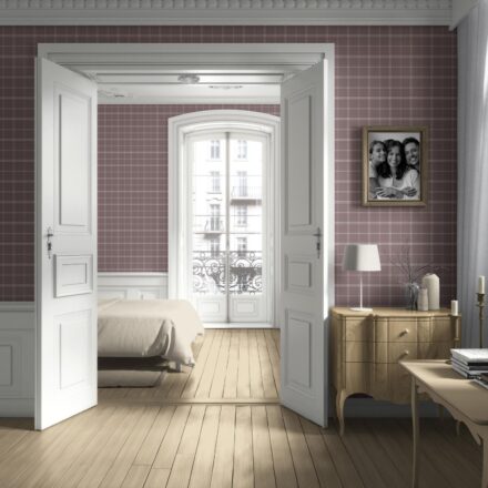 'Star Balsam' Geometric Plaid Checkered Wallpaper (Mauve/ Muted Pink) - Image 4