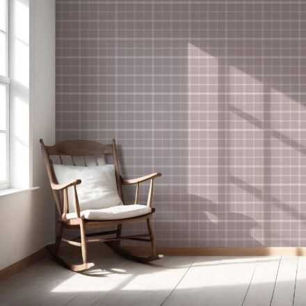 'Star Balsam' Geometric Plaid Checkered Wallpaper (Mauve/ Muted Pink) - Image 5