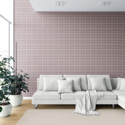 'Star Balsam' Geometric Plaid Checkered Wallpaper (Mauve/ Muted Pink) - Image 6