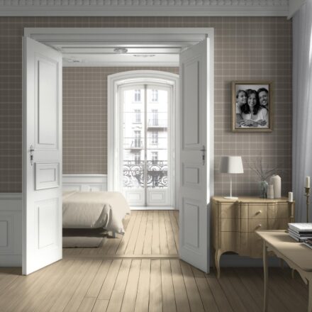 'Pyrite' Neutral Geometric Plaid Checkered Wallpaper (Beige/ Warm Gray/ Greige/ Taupe) - Image 4