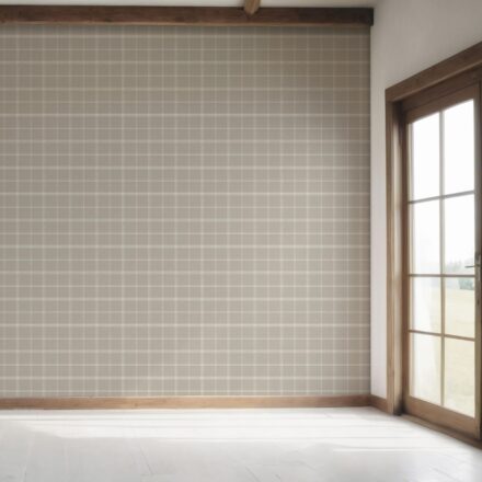 'Pyrite' Neutral Geometric Plaid Checkered Wallpaper (Beige/ Warm Gray/ Greige/ Taupe) - Image 7