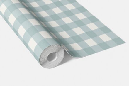 'Jack Pine' Geometric Gingham Checkered Wallpaper (Seafoam Blue) - Image 4