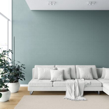 'Alvarium' Plain/ Textured Houndstooth Wallpaper (Soft Blue) - Image 6