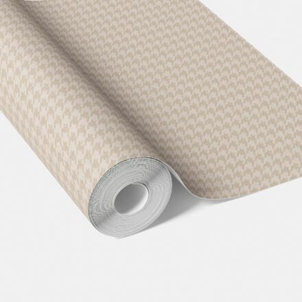'Limerick' Neutral Plain/ Textured Houndstooth Wallpaper (Stone Beige/ Greige)