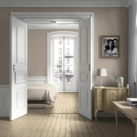 'Limerick' Neutral Plain/ Textured Houndstooth Wallpaper (Stone Beige/ Greige) - Image 4
