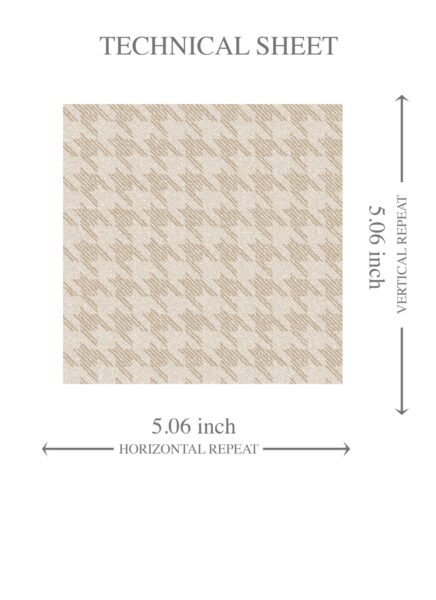 'Limerick' Neutral Plain/ Textured Houndstooth Wallpaper (Stone Beige/ Greige) - Image 8