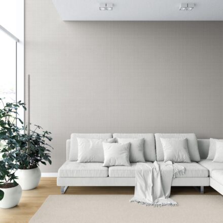 'Powder Nut' Neutral Plain/ Textured Houndstooth Wallpaper (Pale Gray/ Greige) - Image 6