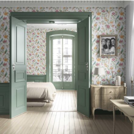 'Tortilla' Floral Chinoiserie/ Nature Bird Print Wallpaper (Pink/ Green/ Yellow) - Image 4