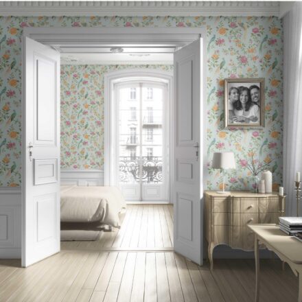 'Toucans' Floral Chinoiserie/ Nature Bird Print Wallpaper (Duck Egg Blue/ Pink/ Green/ Yellow) - Image 4