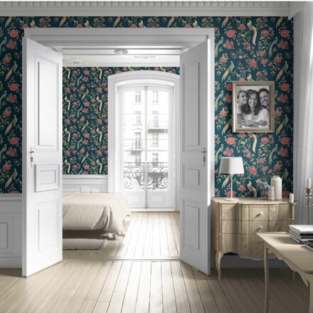 'San Carlos' Floral Chinoiserie/ Nature Bird Print Wallpaper (Teal Blue/ Pink/ Green/ Yellow) - Image 4