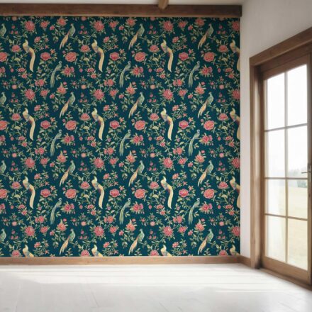 'San Carlos' Floral Chinoiserie/ Nature Bird Print Wallpaper (Teal Blue/ Pink/ Green/ Yellow) - Image 7