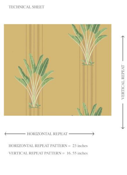 'Elias' Botanical/ Floral Block Print Wallpaper (Yellow/ Green) - Image 8