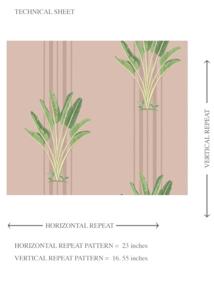 'Moselle' Botanical/ Floral Block Print Wallpaper (Pink/ Green) - Image 8