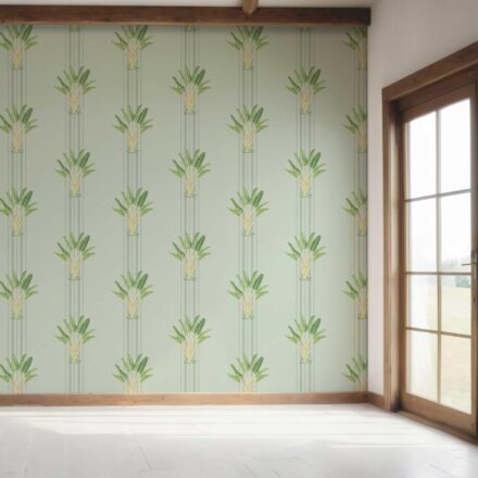 'Aquatic' Botanical/ Floral Block Print Wallpaper (Duck Egg Blue/ Green) - Image 7