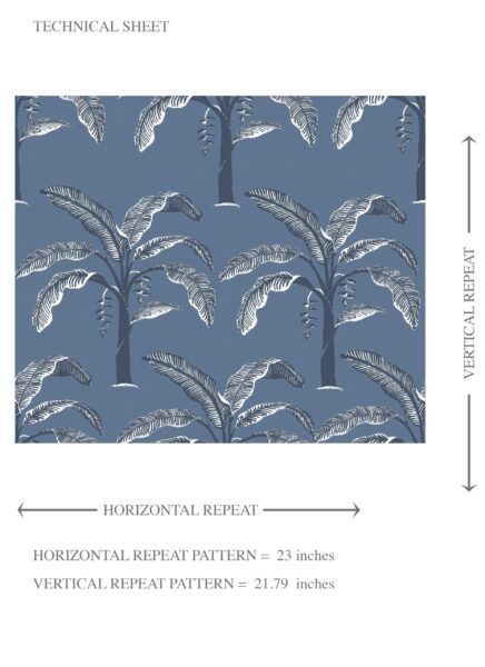 'Vihaan' Floral/ Botanical Palm Trees Patterned Wallpaper (Navy Blue/ Gray) - Image 8