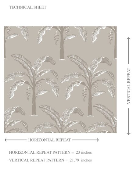 'Shishi' Floral/ Botanical Palm Trees Patterned Wallpaper (Greige/ Soft Taupe/ Gray) - Image 8