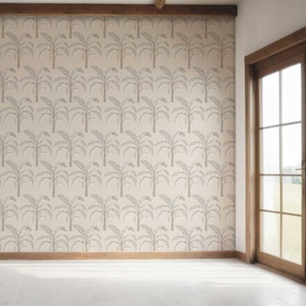 'Durus' Floral/ Botanical Palm Trees Patterned Wallpaper (Palm Beige/ Gray/ Soft Taupe) - Image 7