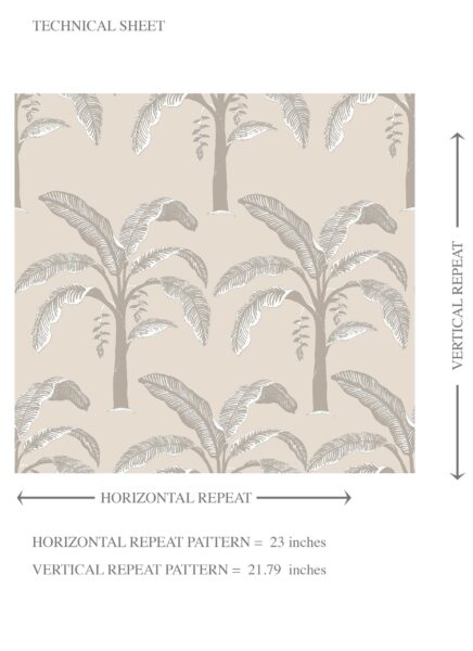 'Durus' Floral/ Botanical Palm Trees Patterned Wallpaper (Palm Beige/ Gray/ Soft Taupe) - Image 8