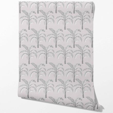 'Asprilla' Floral/ Botanical Palm Trees Patterned Wallpaper (Gray)