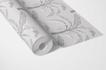 'Asprilla' Floral/ Botanical Palm Trees Patterned Wallpaper (Gray) - Image 3